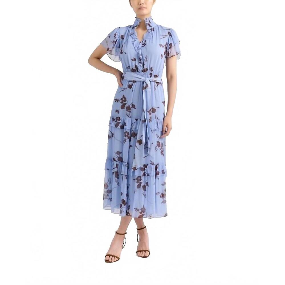 NEW CARTOLINA NANTUCKET lorelei midi dress in upstate floral blue mist